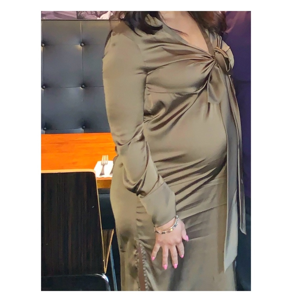 Long Sleeve Silky Dress